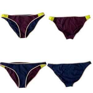 Lululemon Burgundy Red Navy Reversible Bikini Bottom See MEASUREMENTS Women's 10